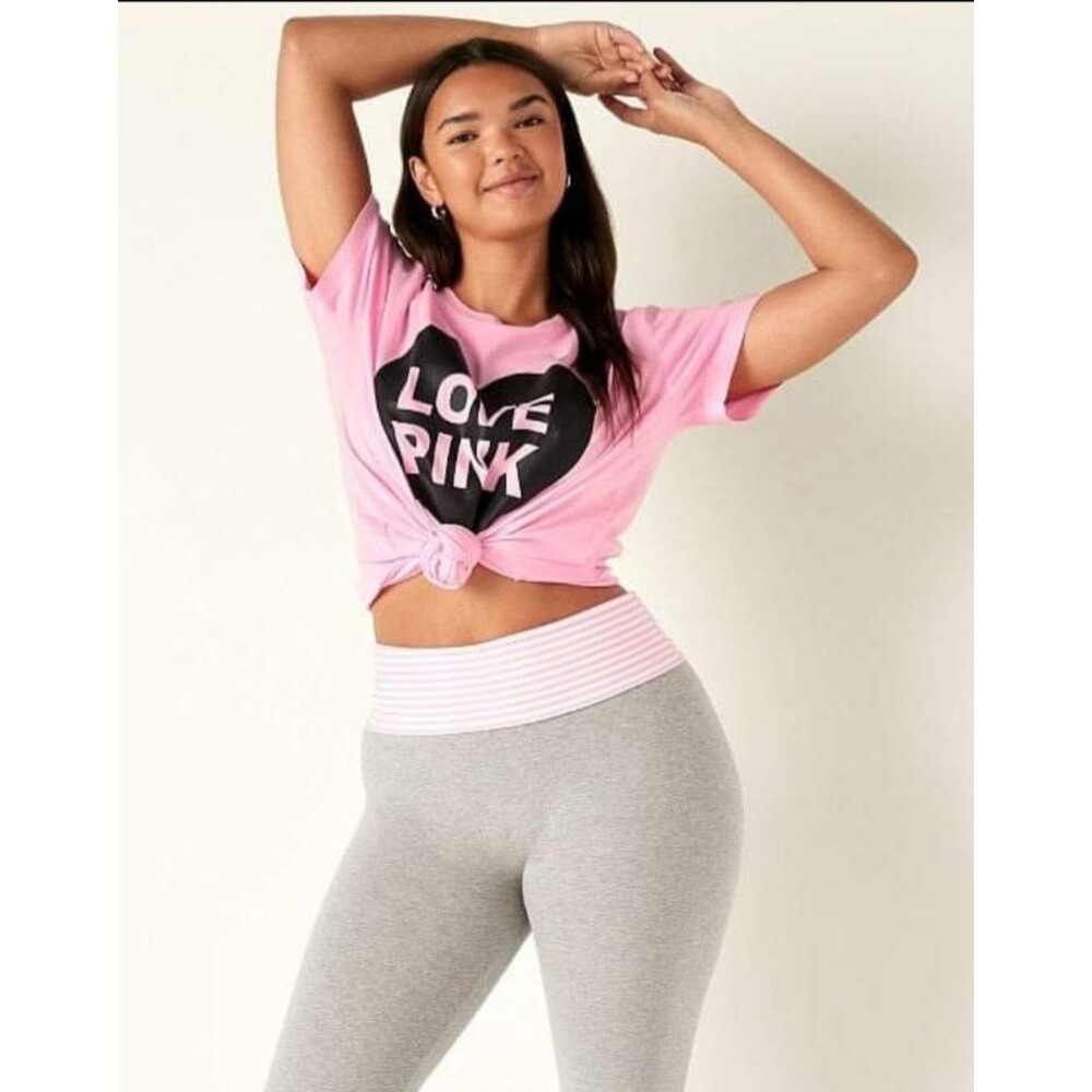 VS PINK CAMPUS TEE SHIRT HEART L
